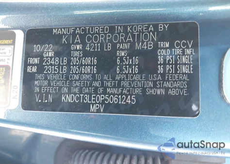 2023 Kia Niro Sx из США, поврежденный, VIN KNDCT3LE0P5061245